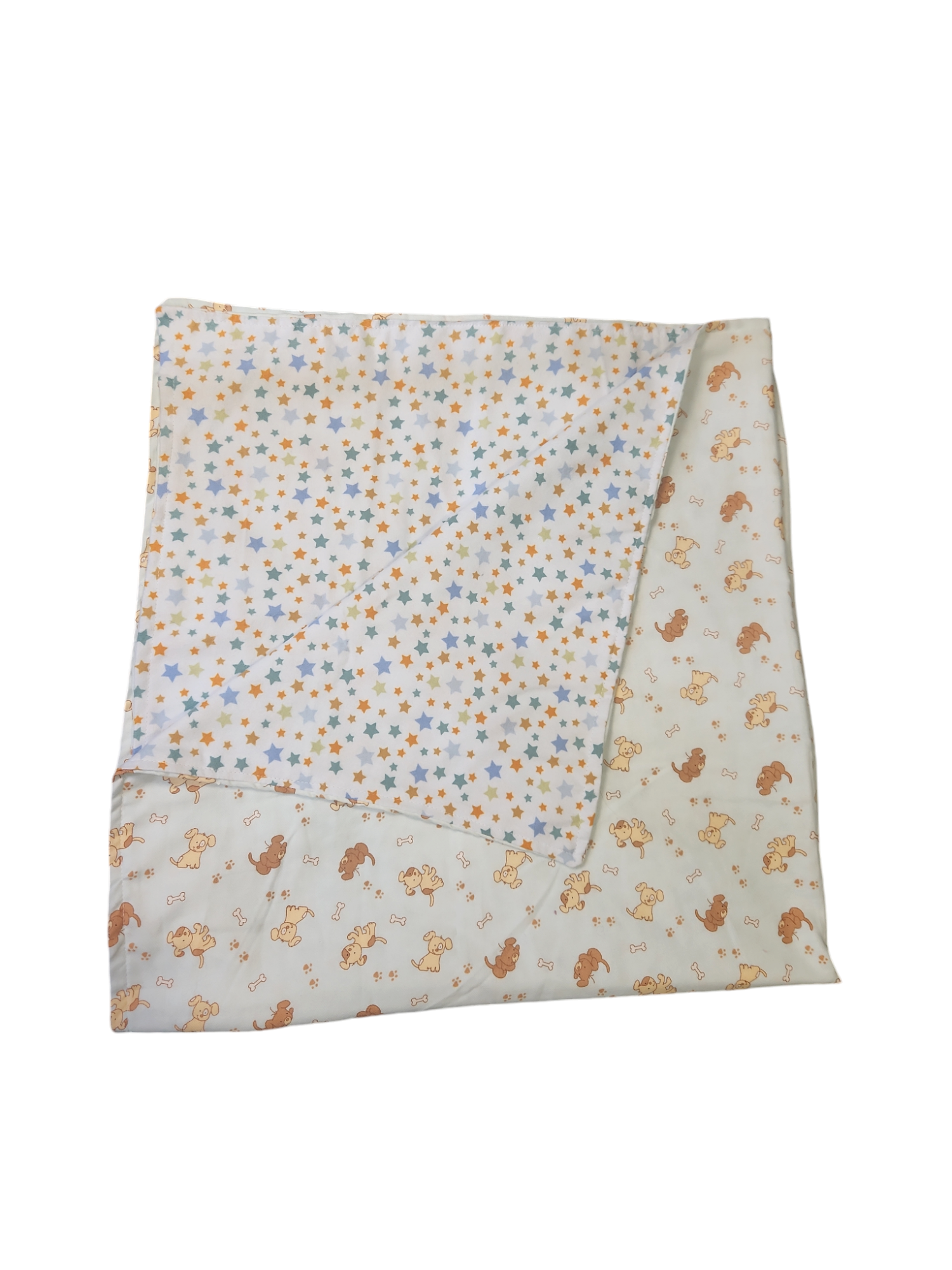 Reversible Blue Dogs + Stars Flannelette  Blanket