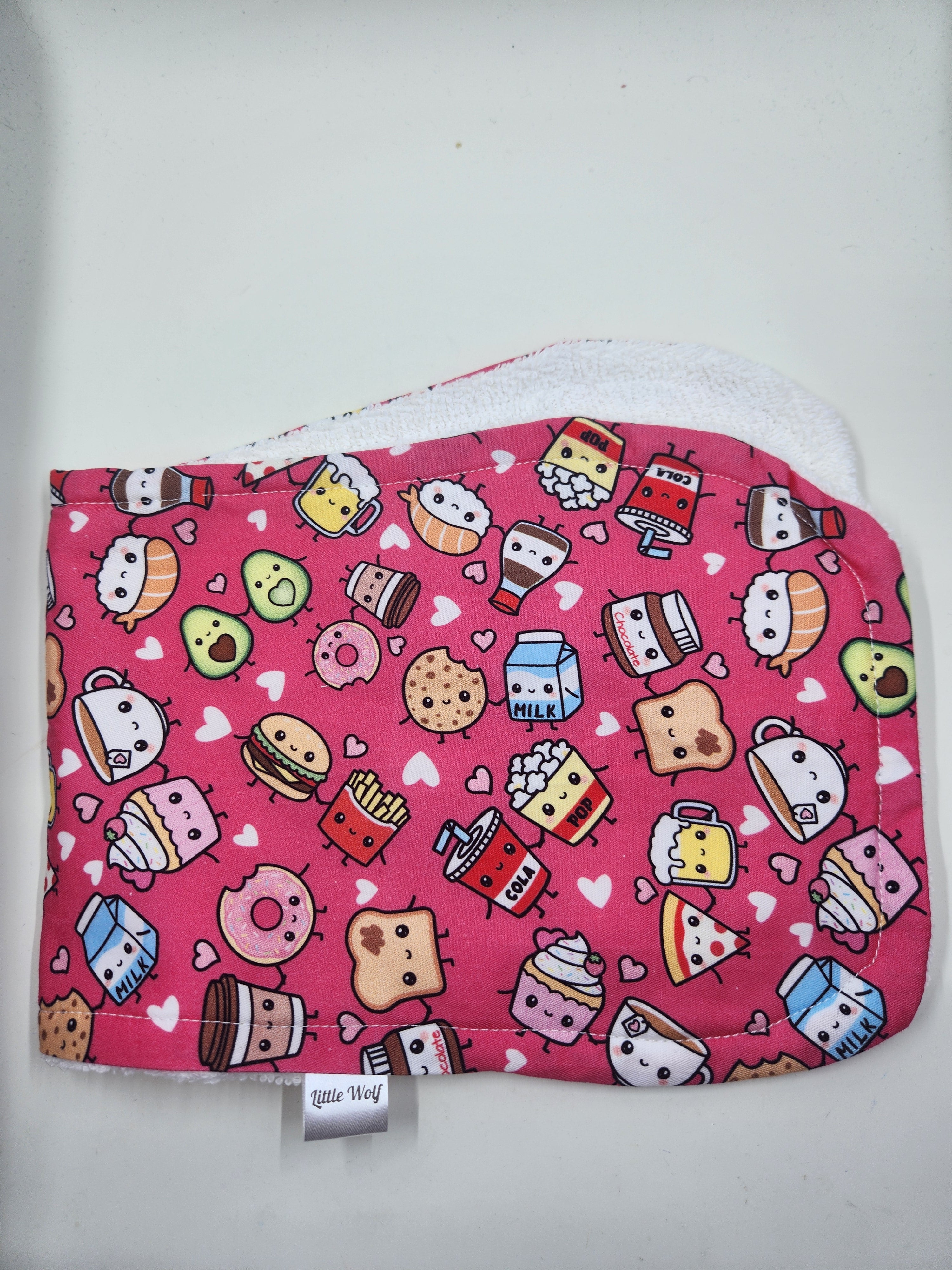 Pink Food Burp Cloth