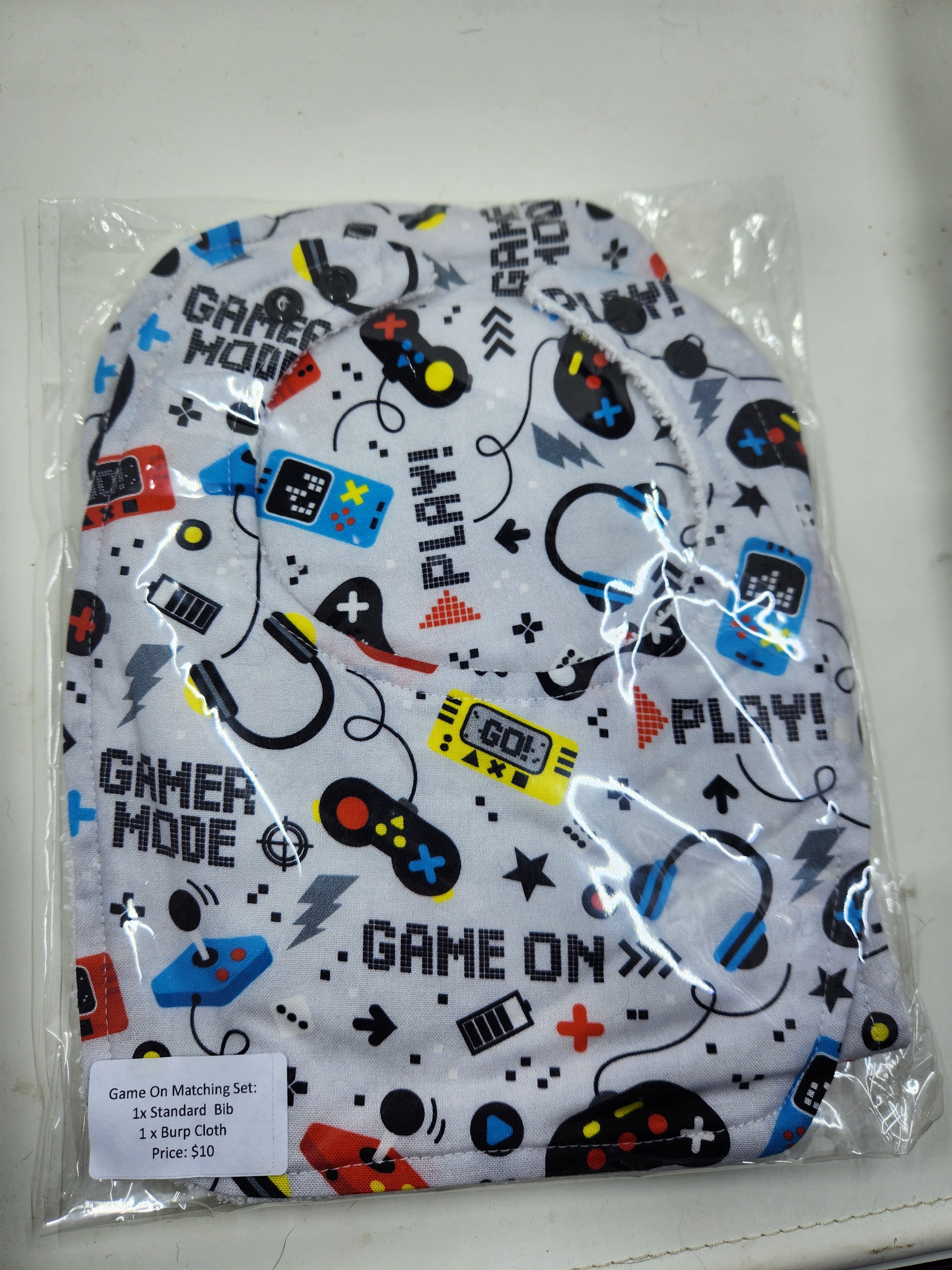 Game On Bib + Burp Cloth Set