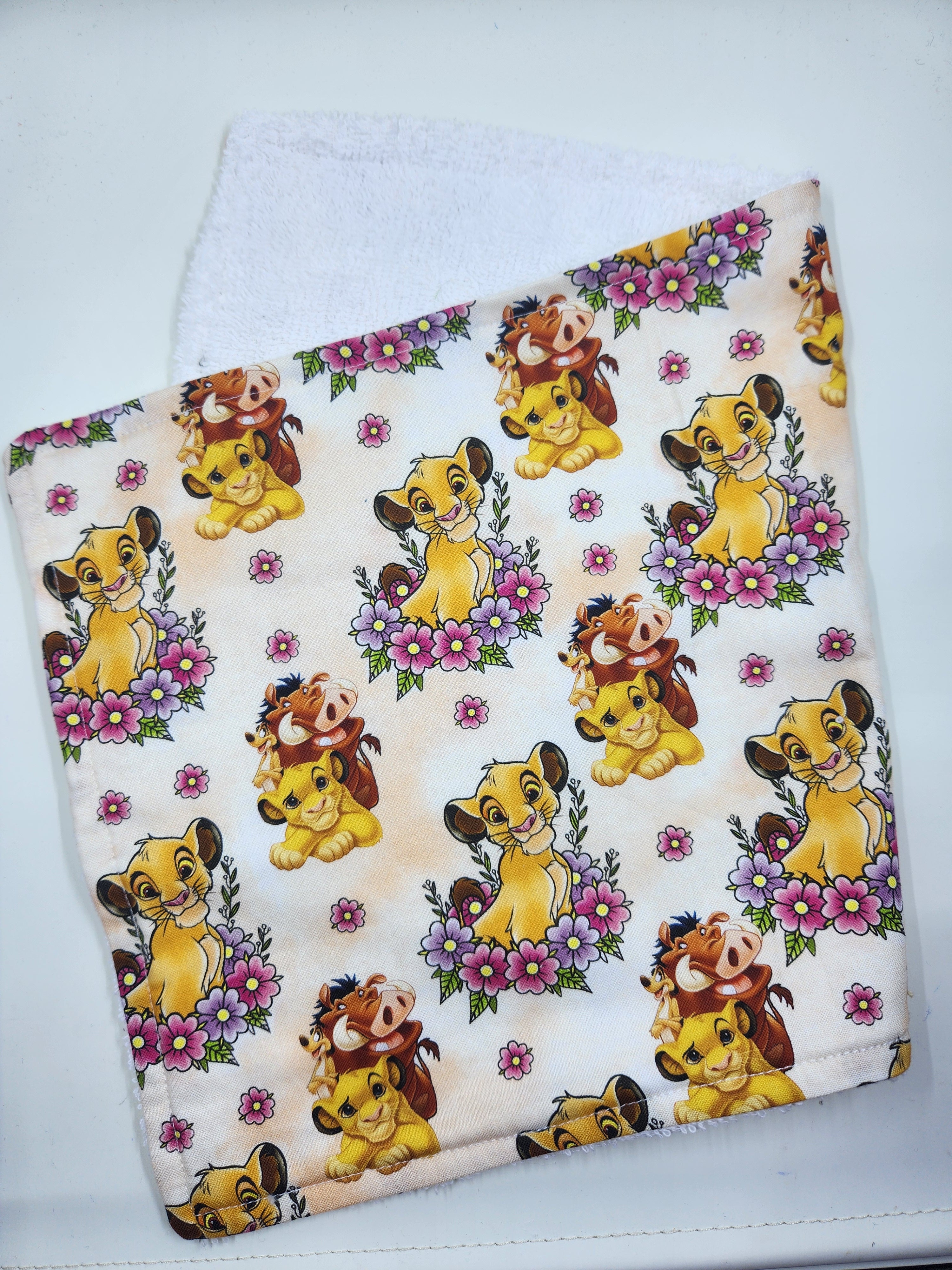 Cream Floral Lion Burp Cloth