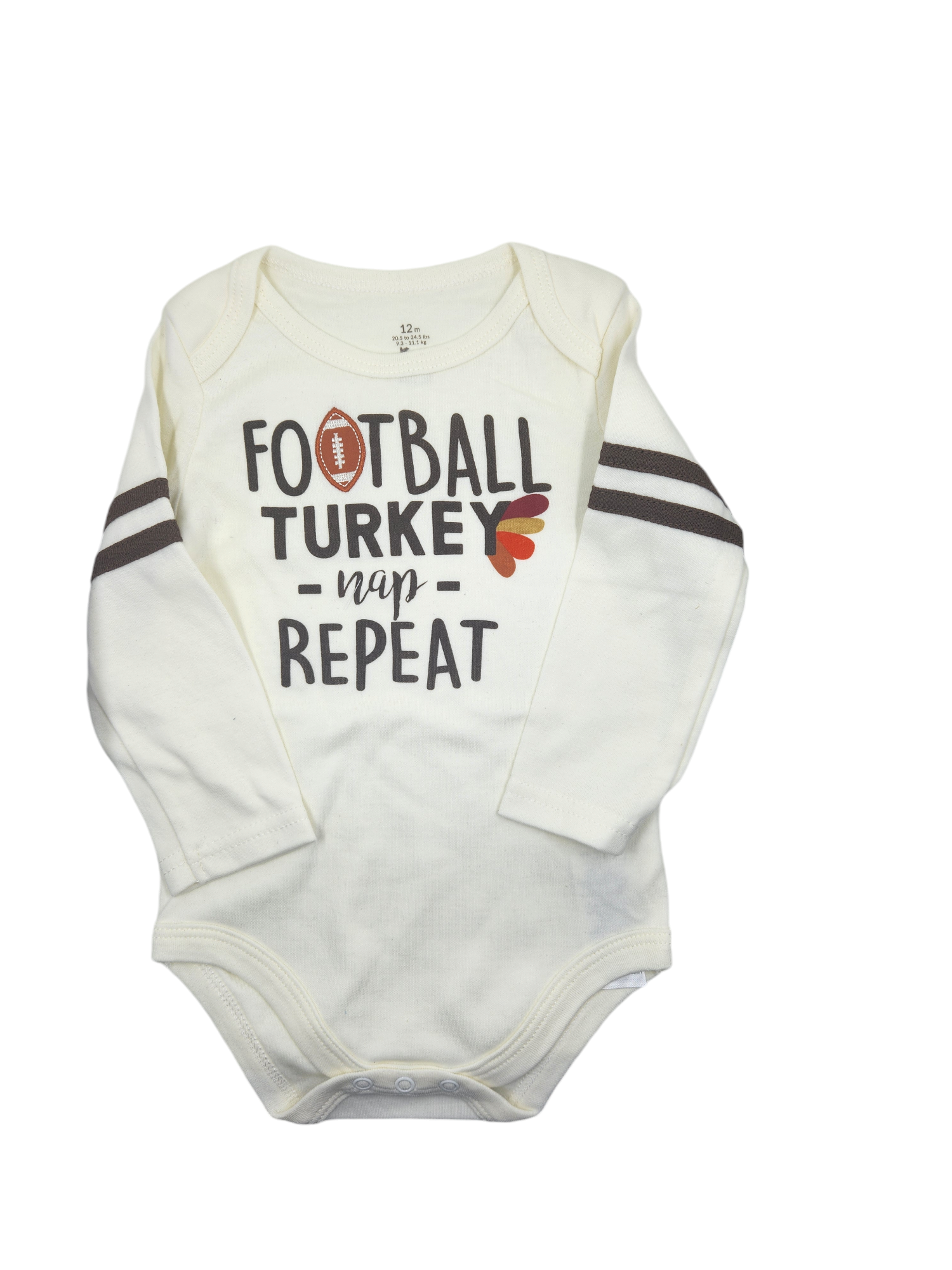 Football + Turkey + Nap + Repeat Long Sleeve Romper