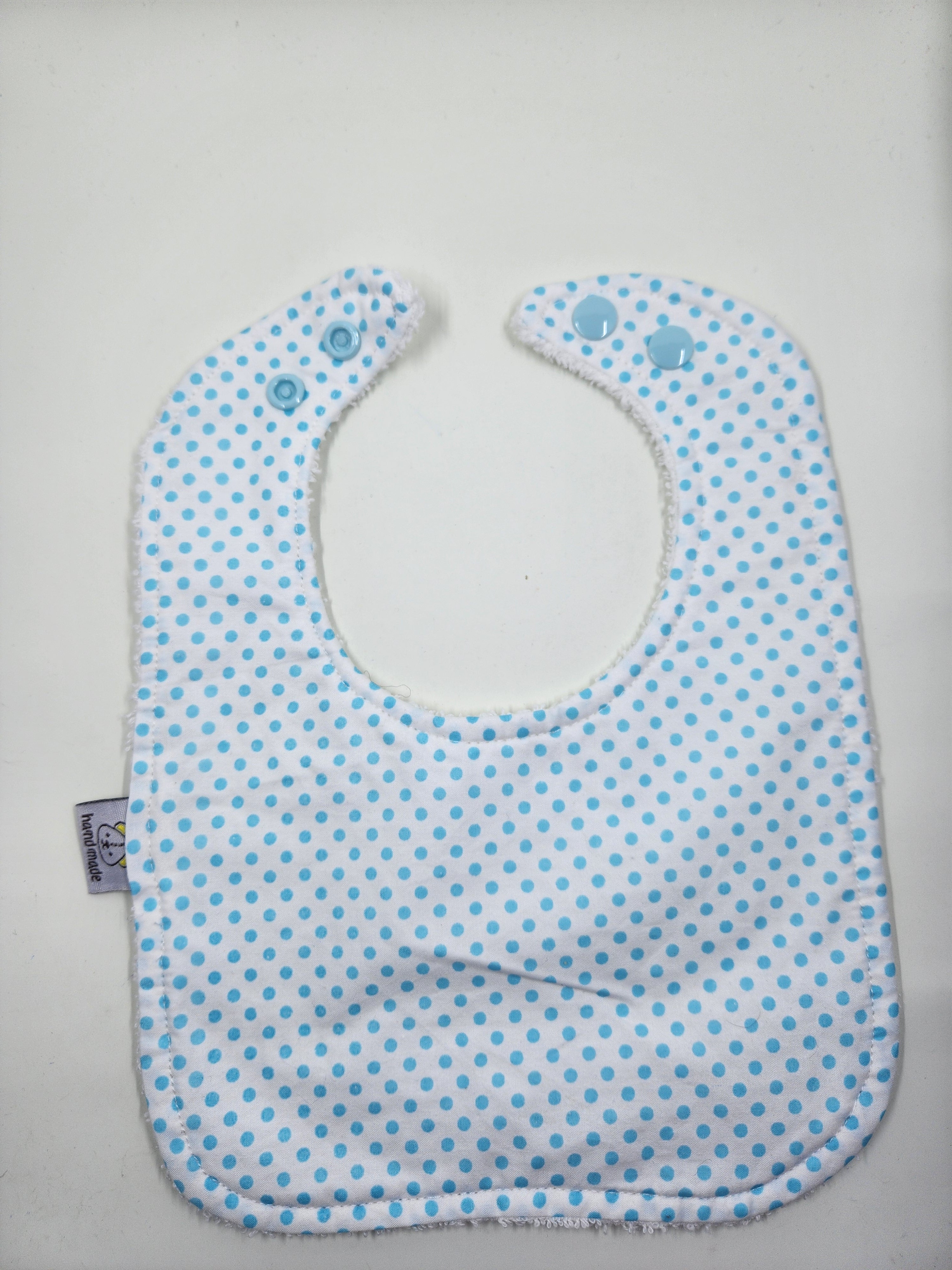 White + Blue Dots Bib