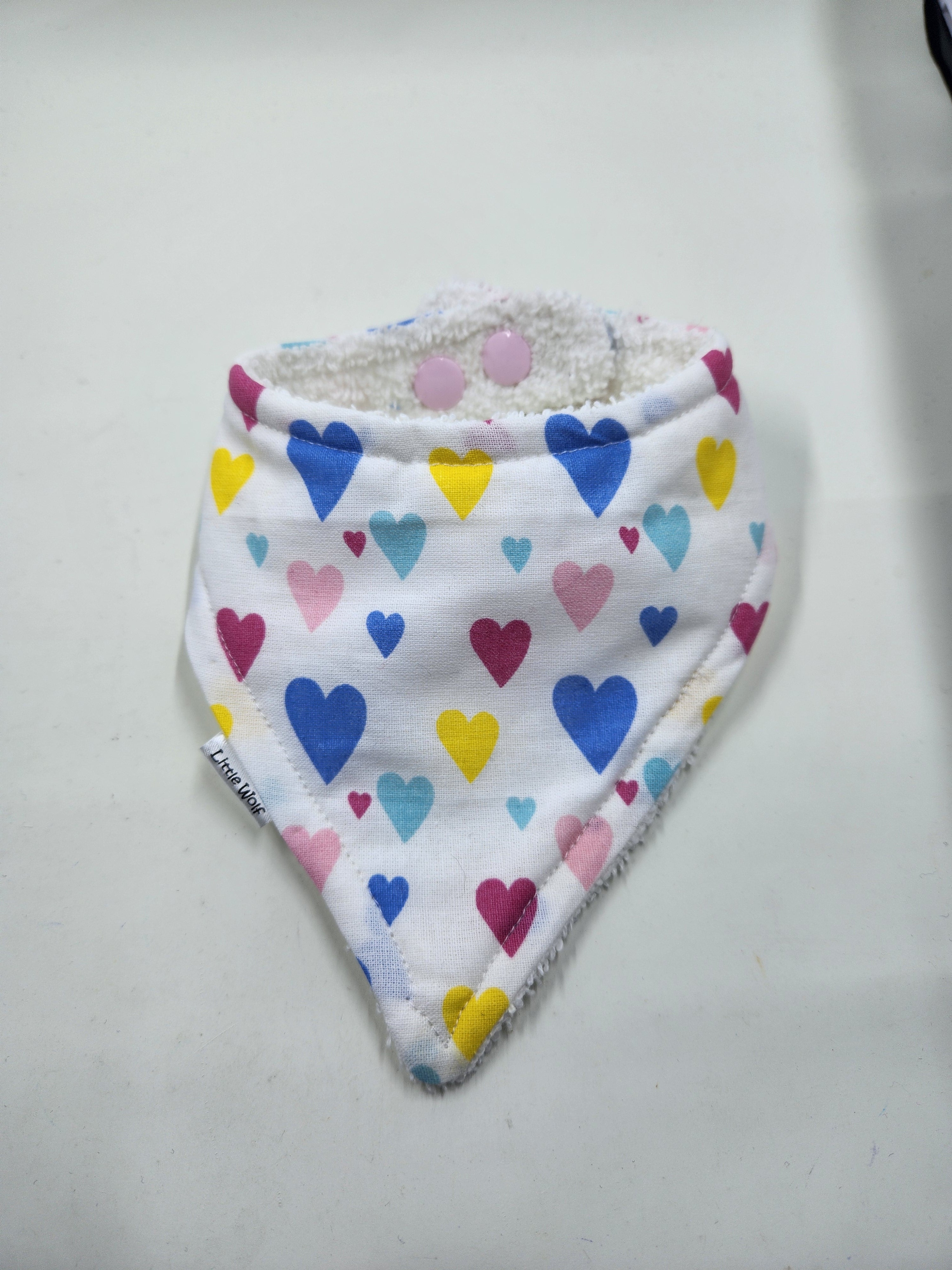 Pastel Heart Dribble Bib