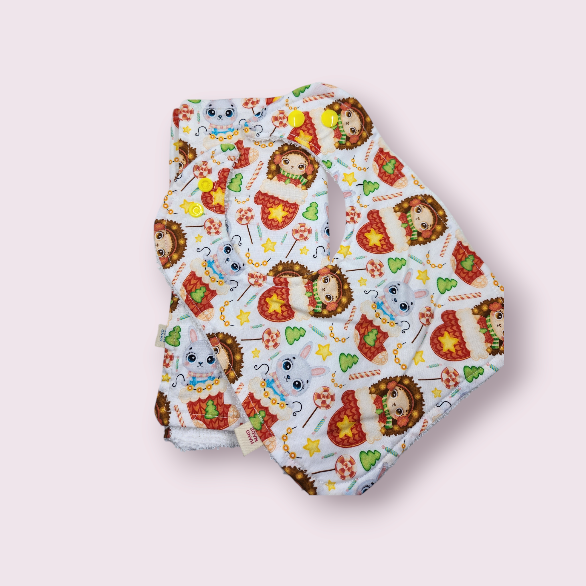 Christmas Hedgehog + Bunny Bib + Burp Cloth Set