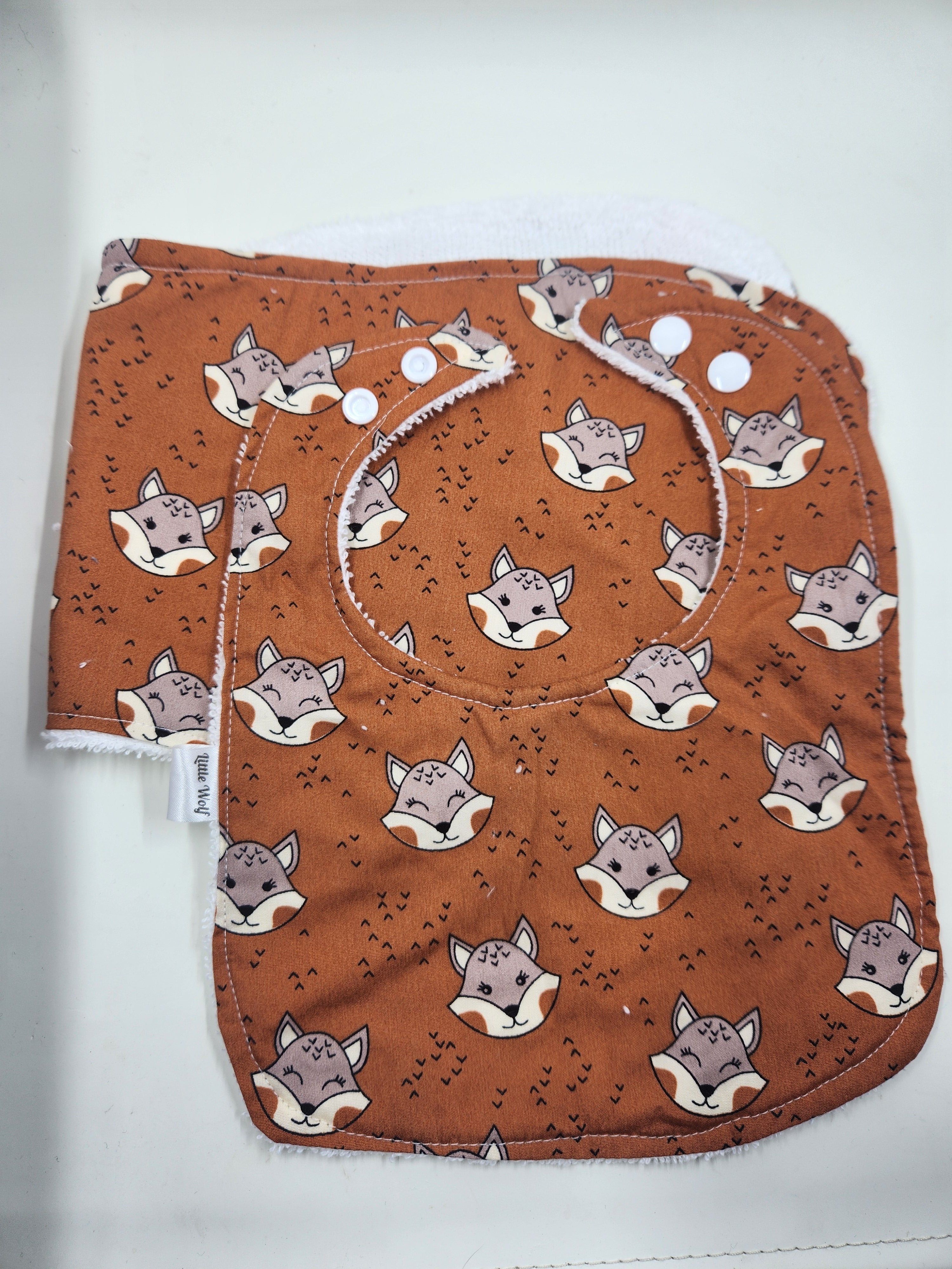 Fox Bib + Burp Cloth Set