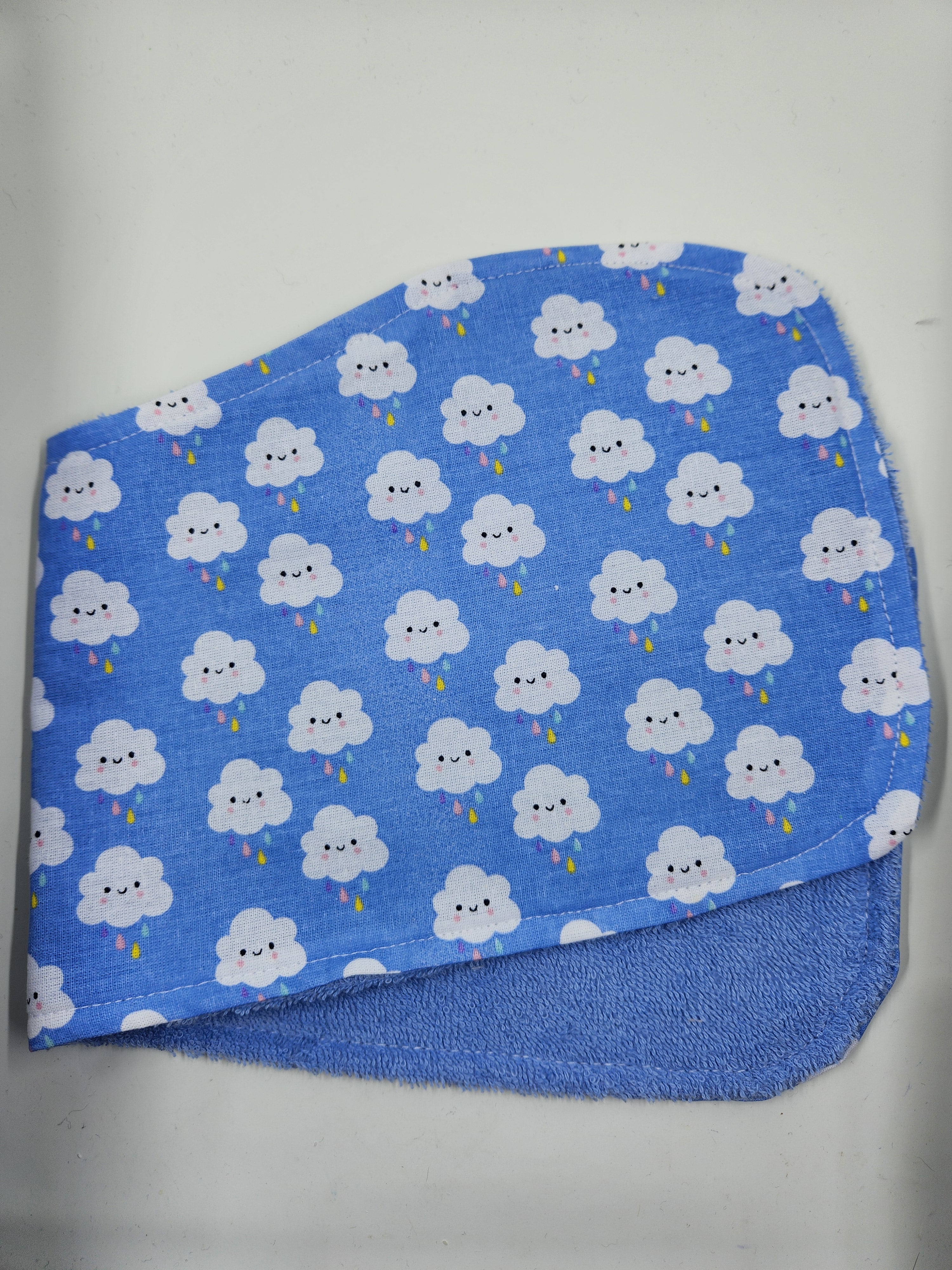 Blue + White Cloud Burp Cloth