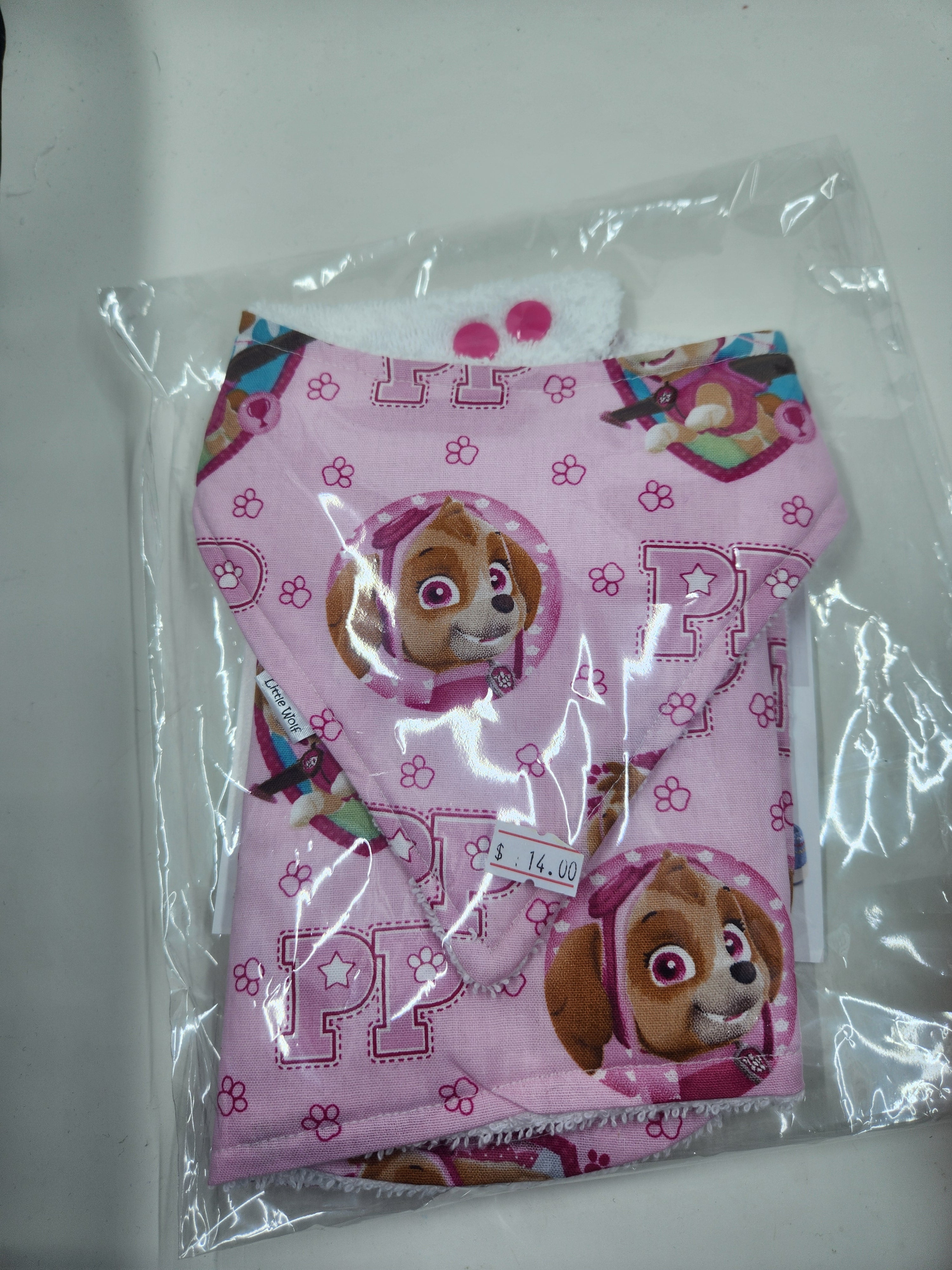 Pink Dog  Bib + Burp Cloth Set