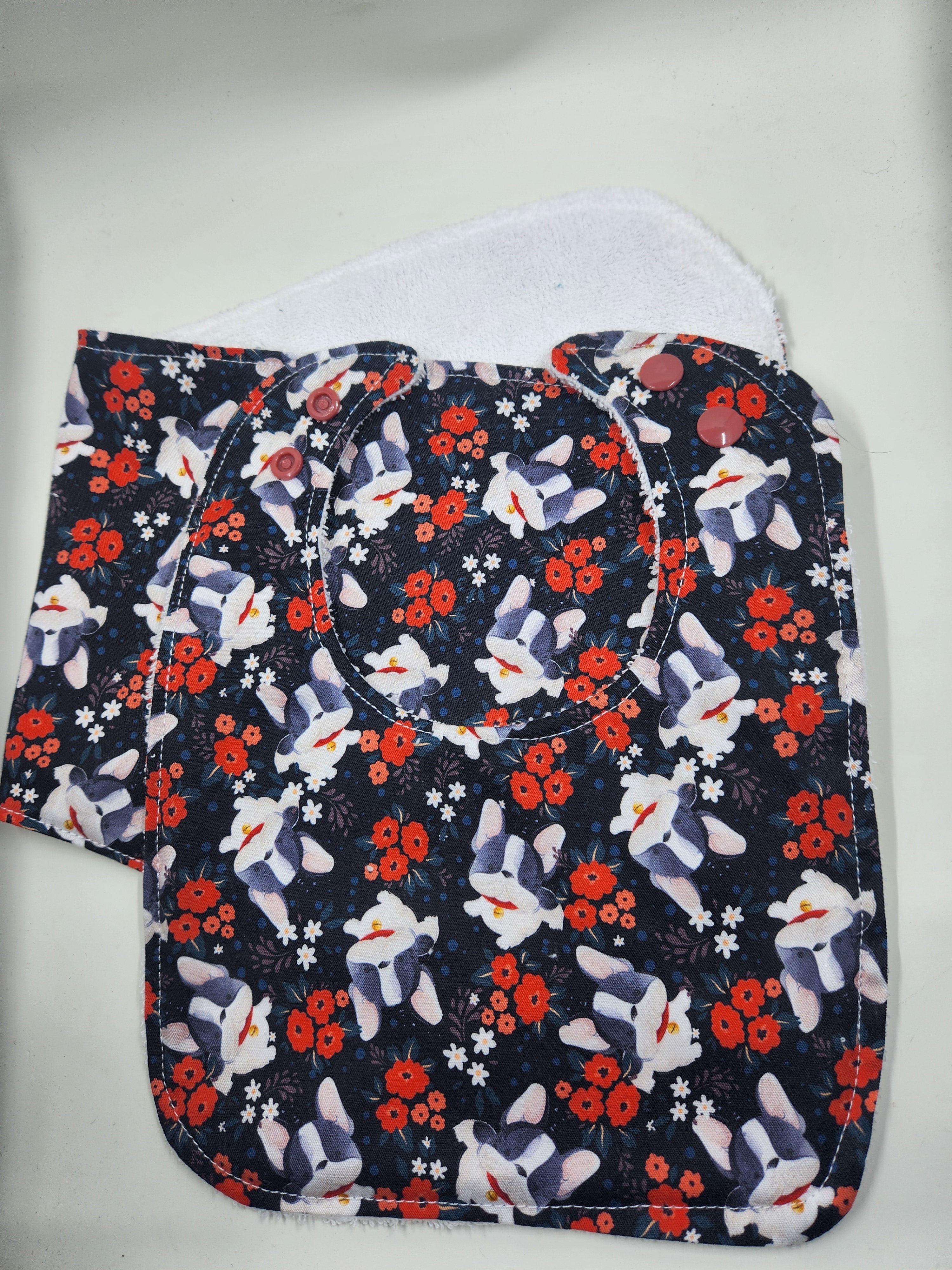 Frenchie Bib + Burp Cloth Set