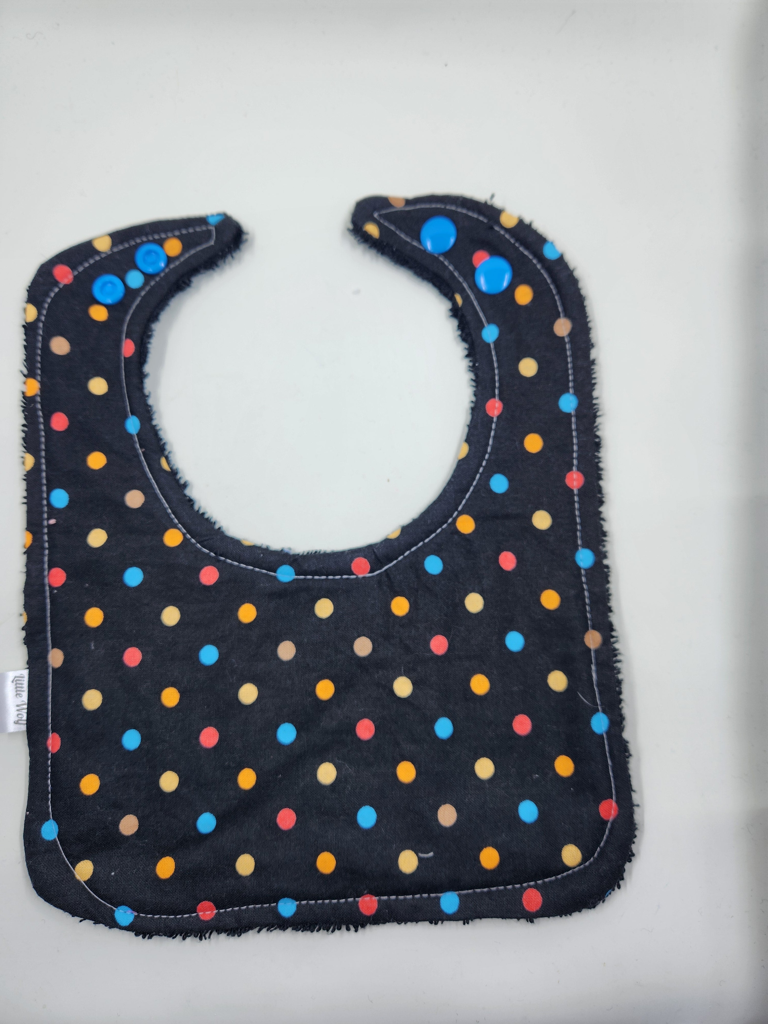 Black Yellow + Orange + Red + Blue + Tan Dots Bib