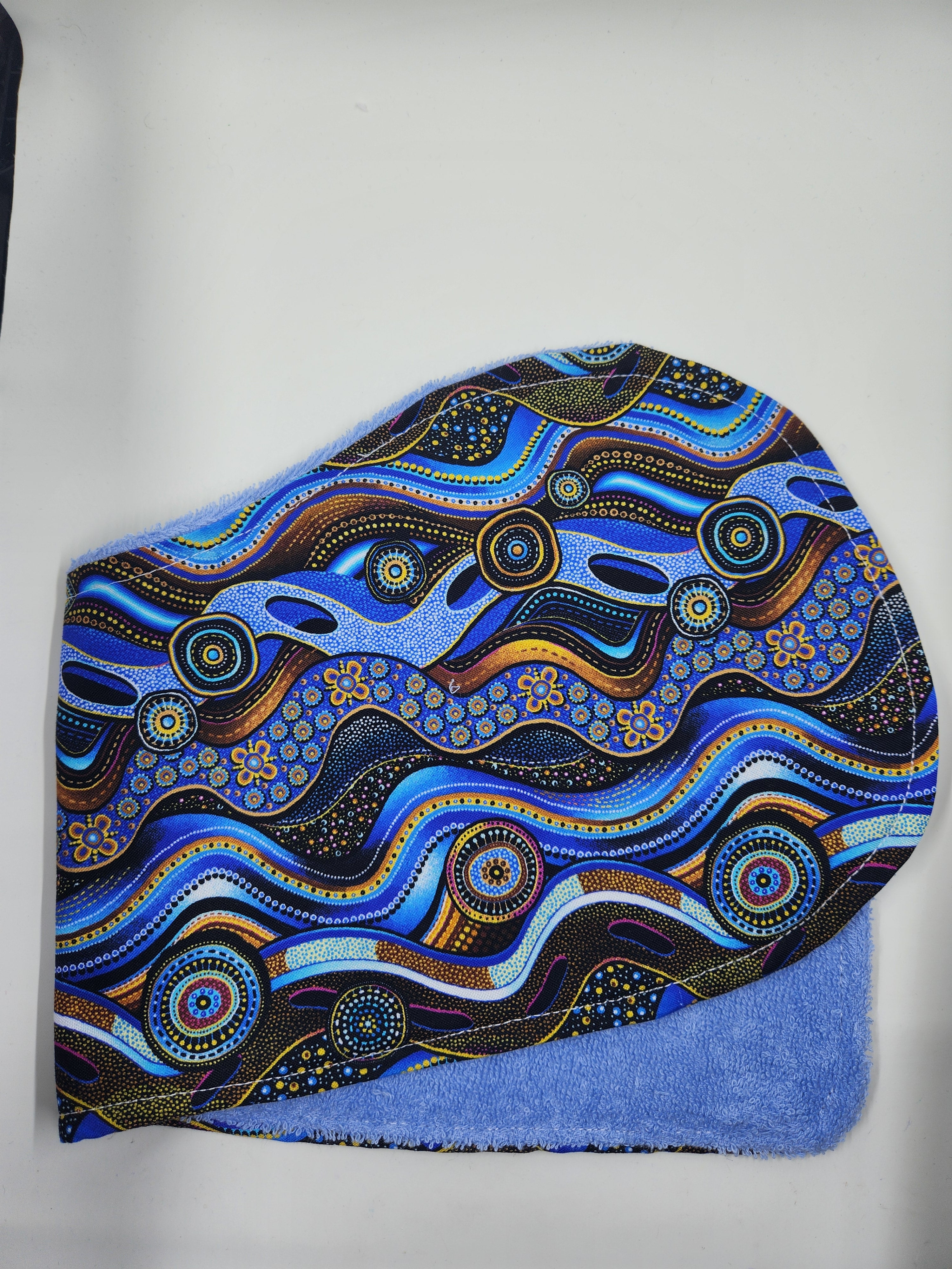 Blue Indigenous Burp Cloth