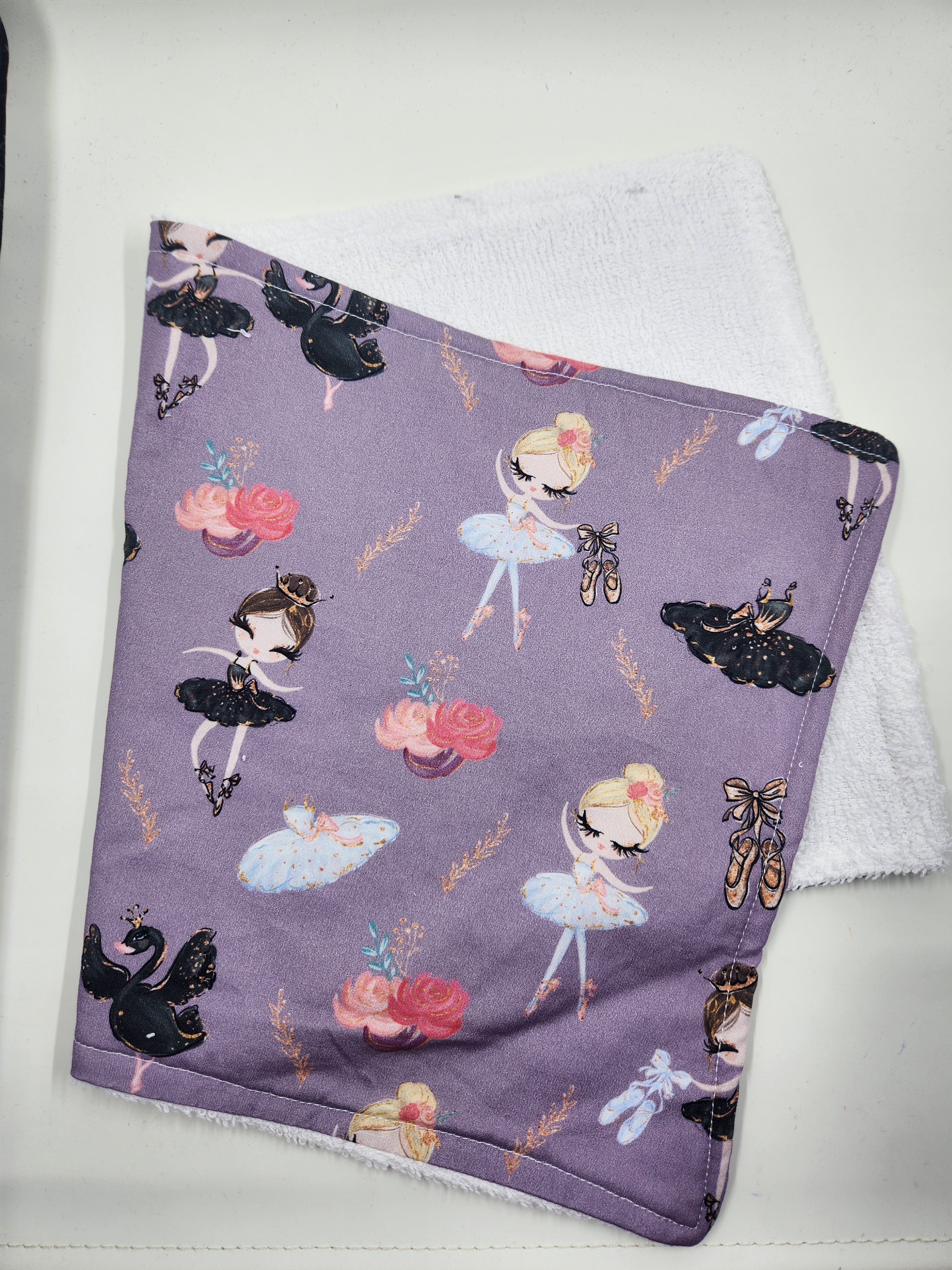 Purple Ballerina Burp Cloth