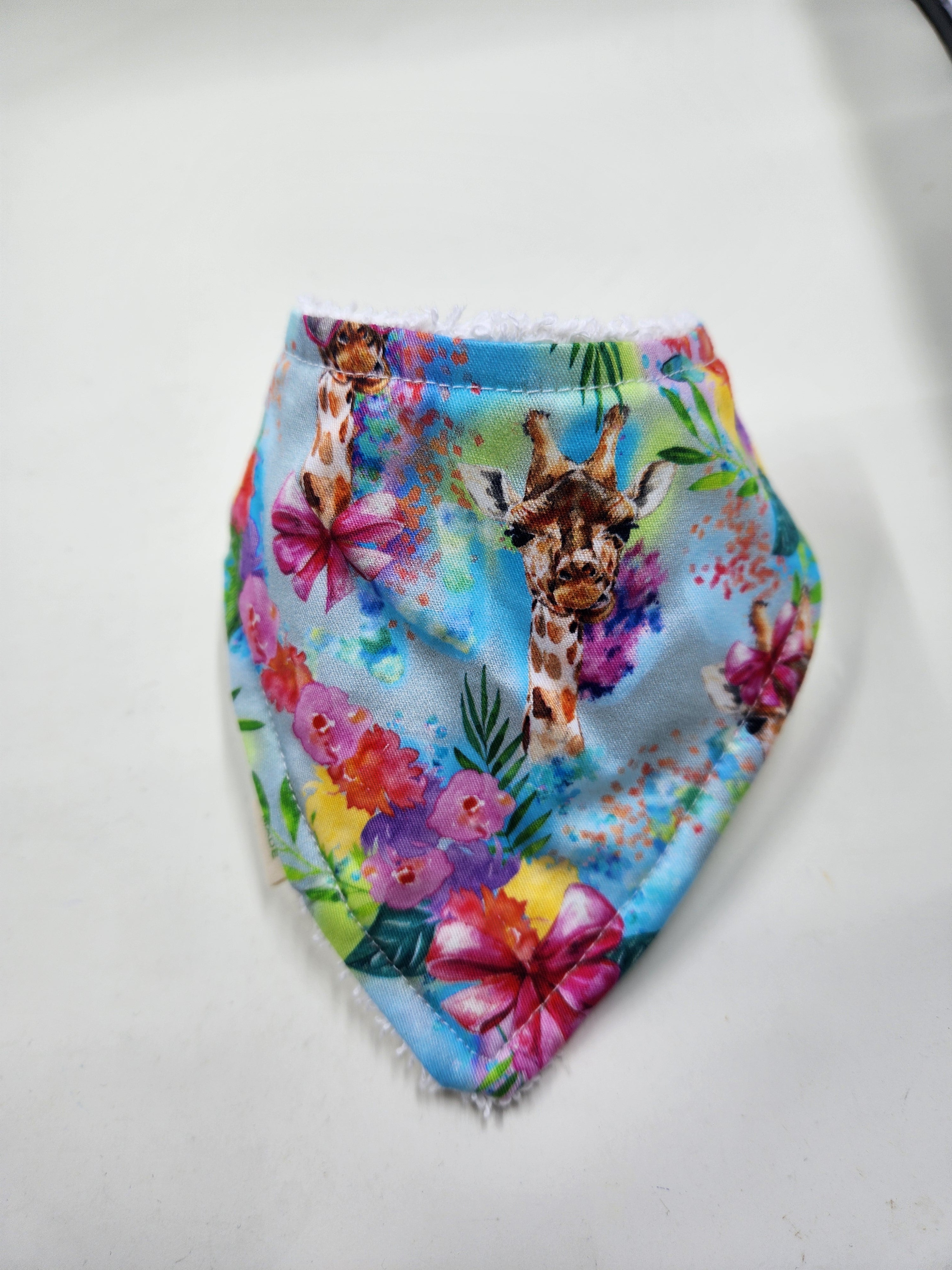 Floral Giraffe Dribble Bib