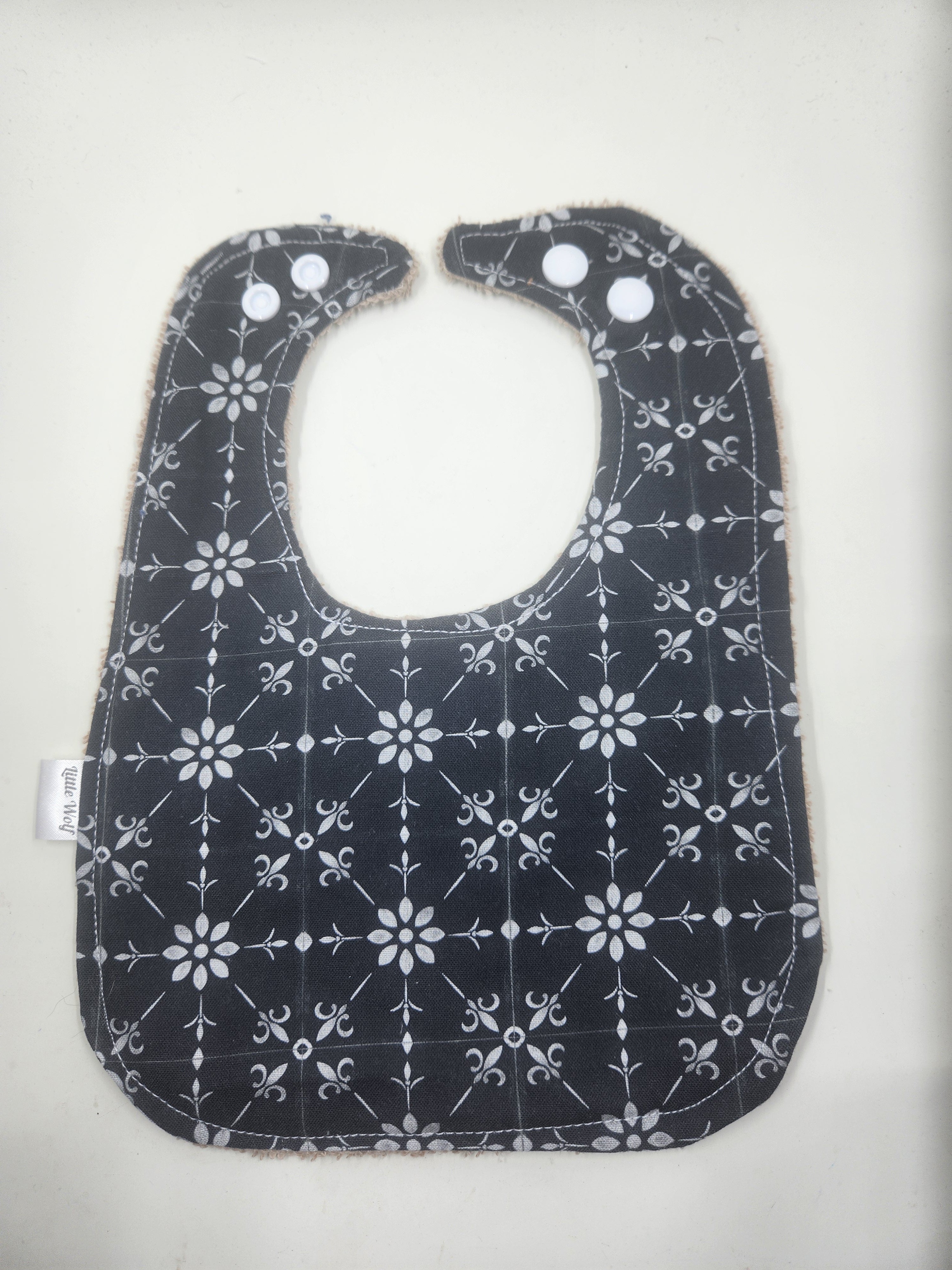 Black Square Floral Bib