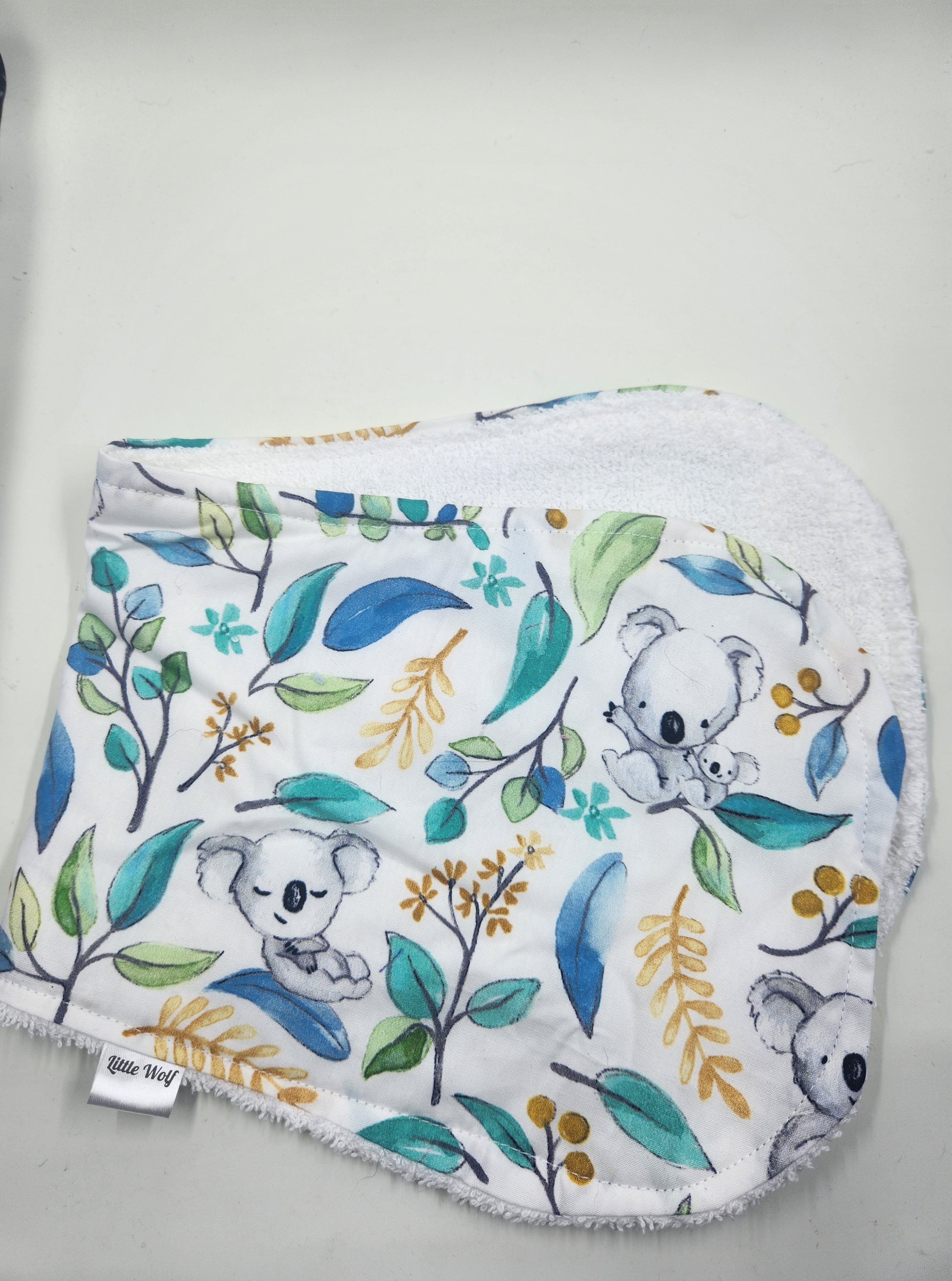 White Koala Burp Cloth